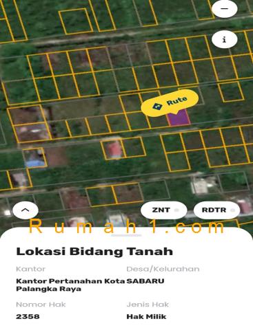 Foto Tanah dijual di Sabaru, Sebangau, Tanah Id: 6214