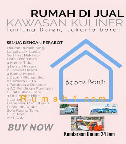 Foto Rumah dijual di Tanjung Duren Utara, Grogol, Rumah Id: 6244