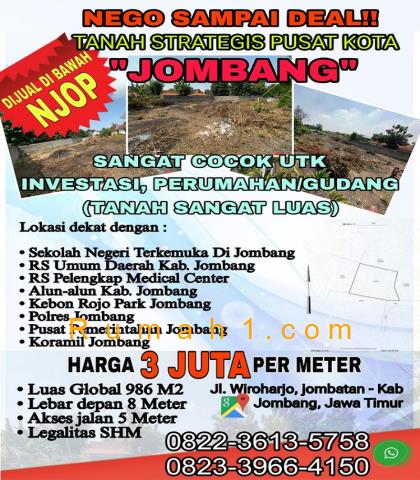 Foto Tanah dijual di Jombatan, Jombang, Tanah Id: 6392